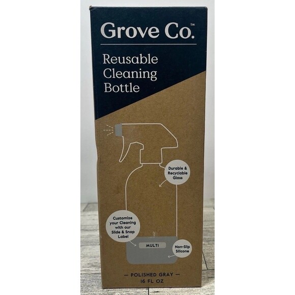 Grove Co. Other - Grove Collaborative Polished Gray Reusable Glass Cleaning Bottle | 16 fl oz